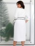 G 5097 Сукня коктейльна біла з чорними окантовками