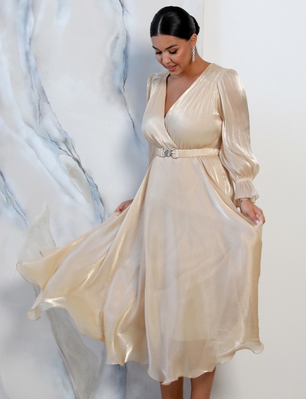 G 5173 Сукняc коктейльна з жатого шифону з перлинним відливом