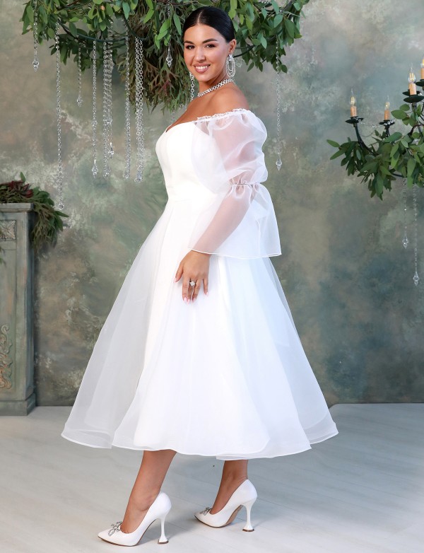 G 5167 Сукня вечірня з корсетом і пишними прозорими рукавами